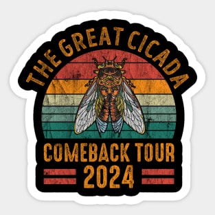 The Great Cicada Comeback Tour 2024 Vintage Sticker